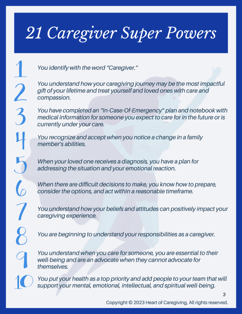 Caregiver superpowers page 4